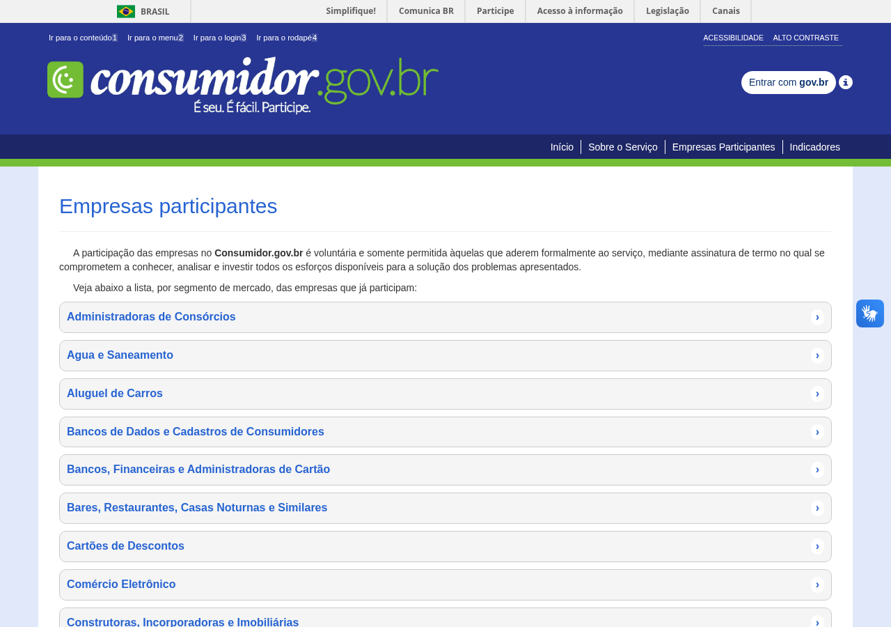 Captura do diretório público de empresas participantes do Consumidor.gov.br